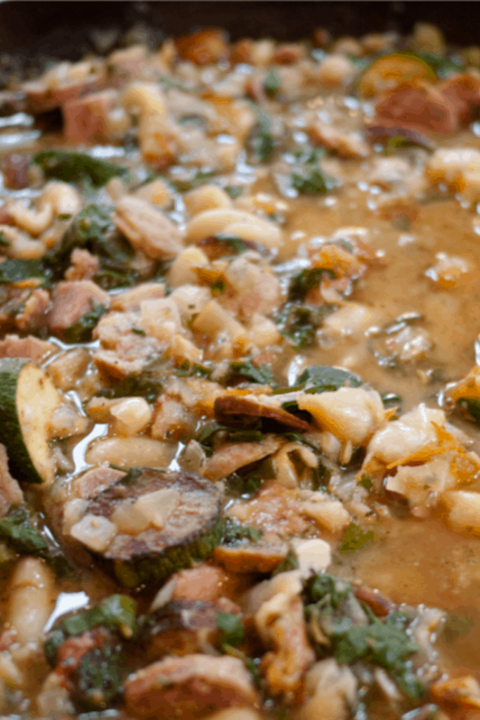 Slow Cooker White Beans and Sausage