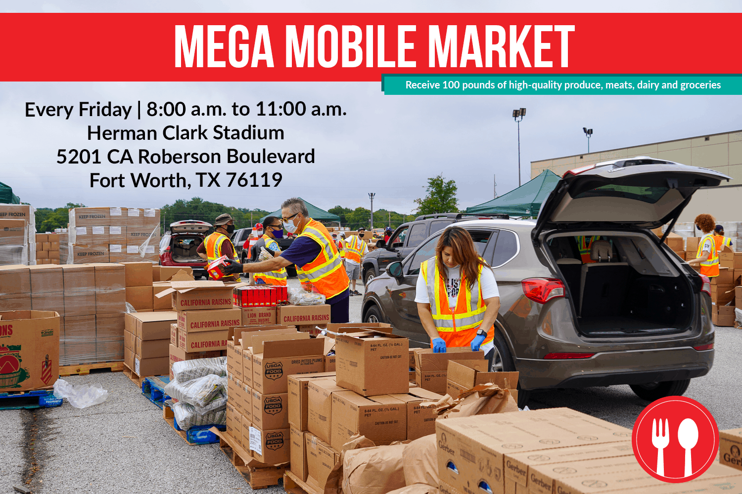 Tarrant Area Food Bank - If you're planning on visiting today's Mega Mobile  Market at Globe Life Field, please take a look at this map, which shows  where you'll need to enter!